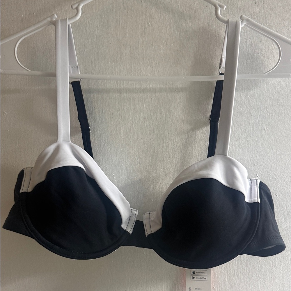 Chic Black and White Bikini Top